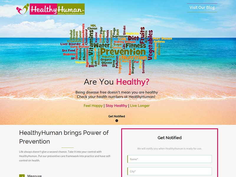 Healthy Human Landing Page